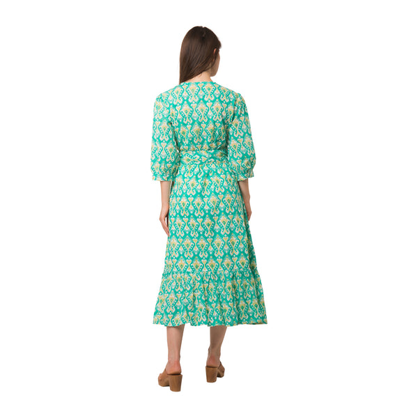 Zen Ethic Robe Laurence Ikat 100% Coton Bio - Vert