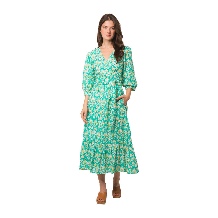 zen ethic Robe Laurence Ikat 100% Coton bio - vert