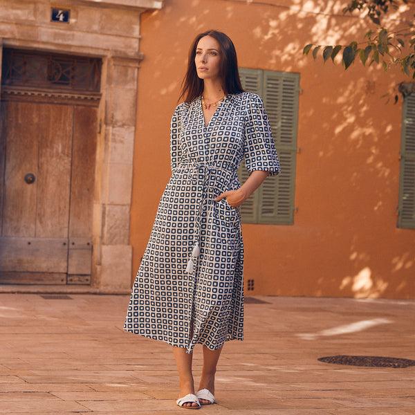 Zen Ethic Robe Lily Frioul 100% Coton - Bleu