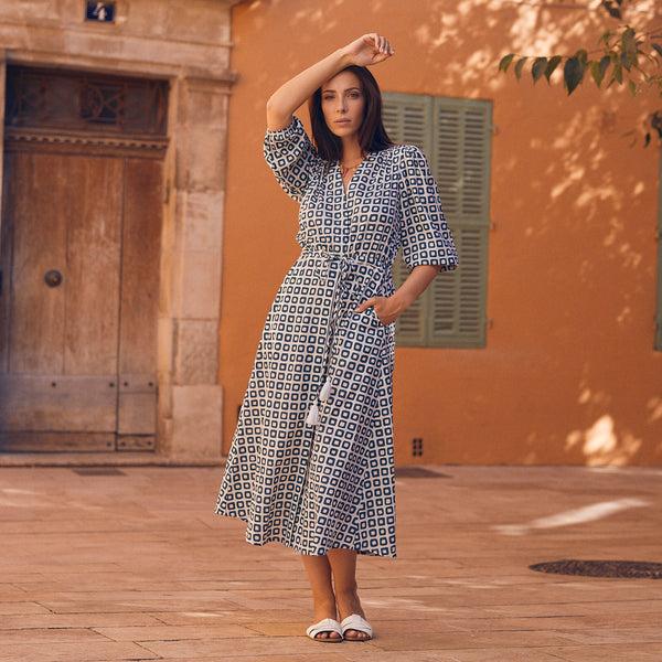 Zen Ethic Robe Lily Frioul 100% Coton - Bleu