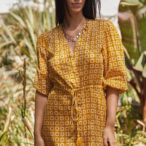 Zen Ethic Robe Lily Frioul 100% Coton - Jaune Orange