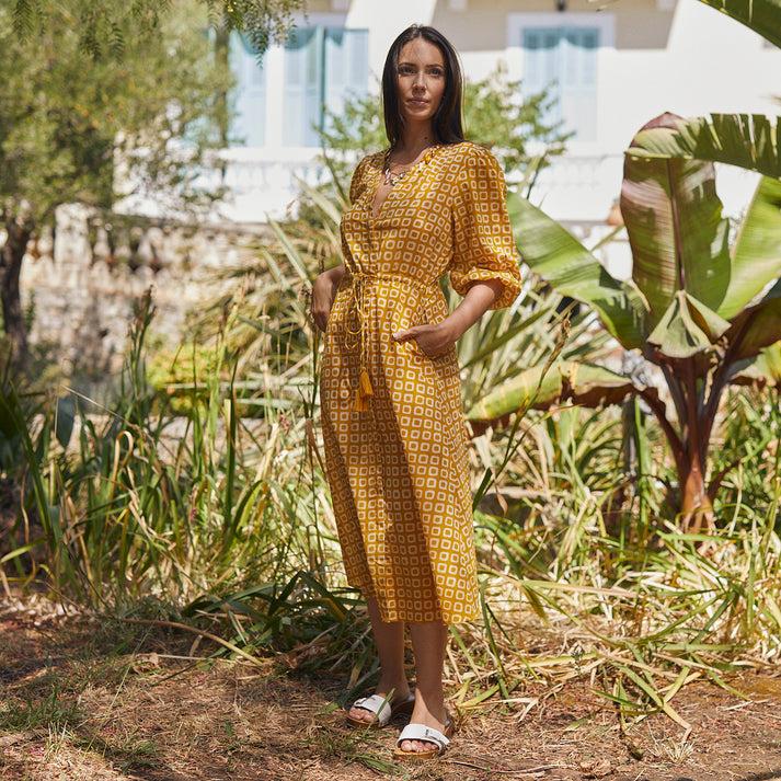 zen ethic Robe Lily Frioul 100% Coton - jaune orange