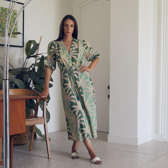 zen ethic Robe Lily Mejean 100% Coton - Vert