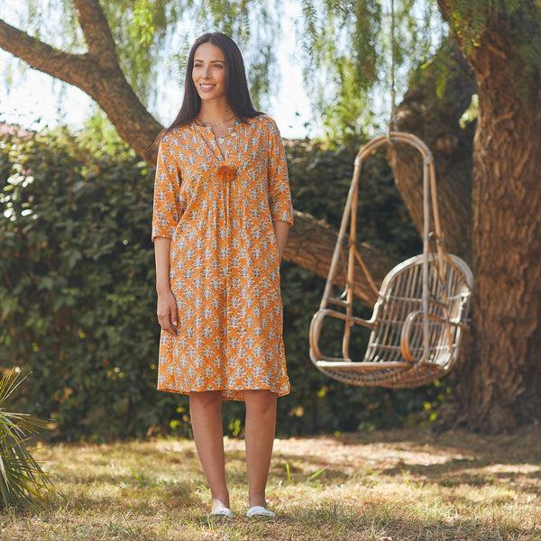 Zen Ethic Robe Louisa Escalet 100% Coton BIO - Orange