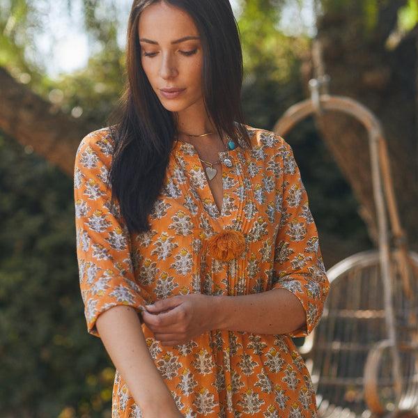 Zen Ethic Robe Louisa Escalet 100% Coton BIO - Orange