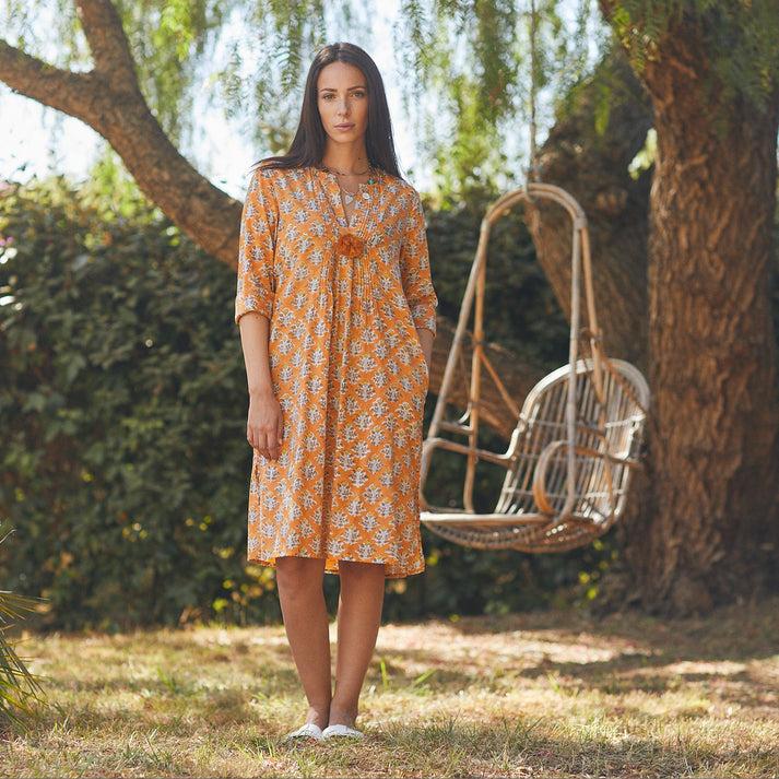 zen ethic Robe Louisa Escalet 100% Coton BIO - Orange