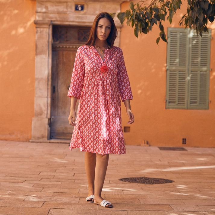 zen ethic Robe Louisa La Baume 100% Coton BIO - Rose