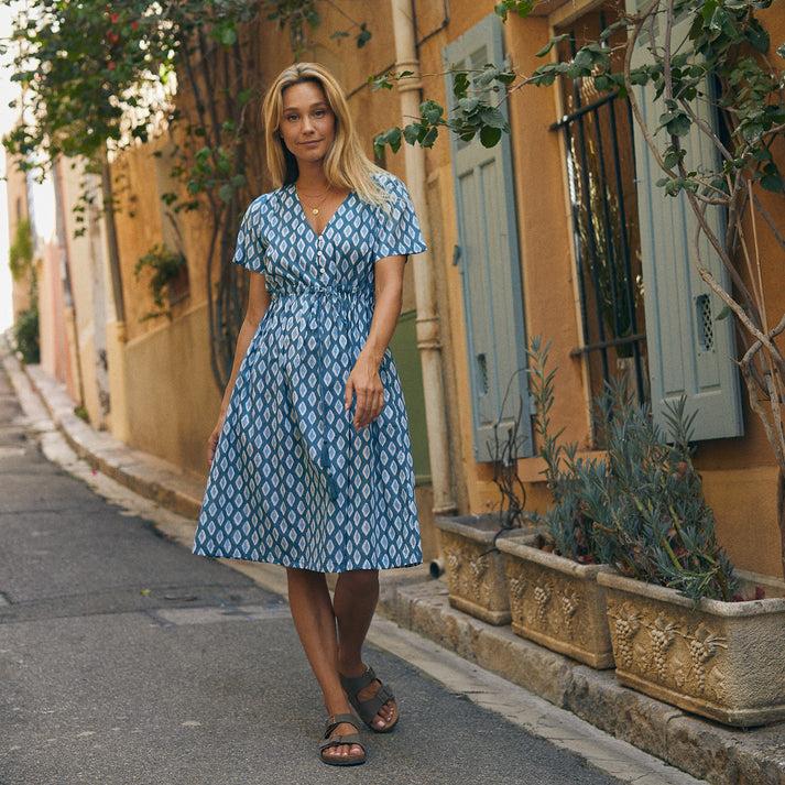 zen ethic Robe Macha La Baume 100% coton BIO - Bleu