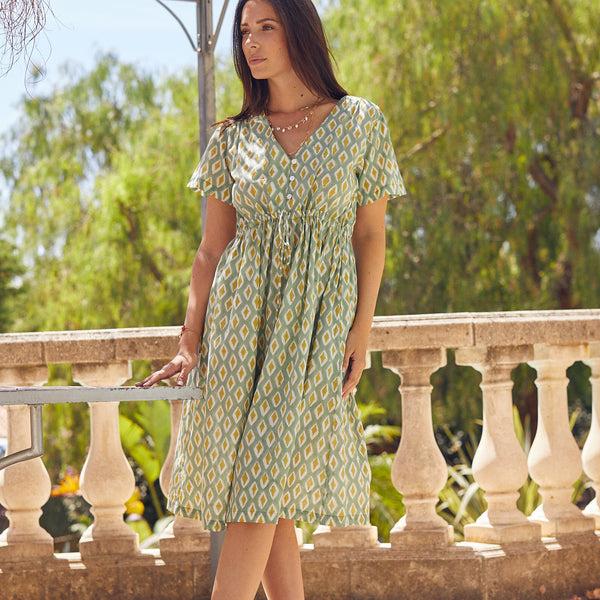 Zen Ethic Robe Macha La Baume 100% Coton Bio - Vert