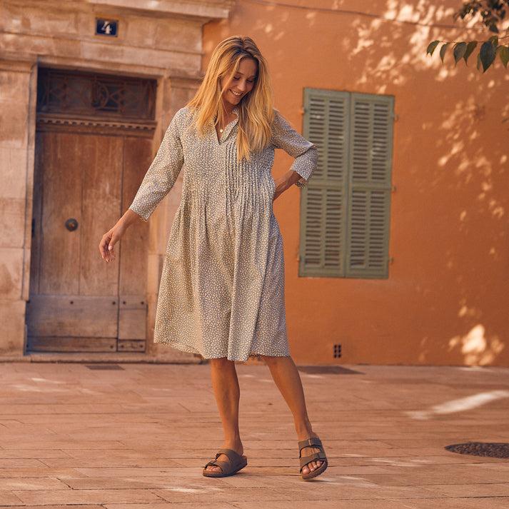 zen ethic Robe Marie Niolon 100% Coton - Bleu