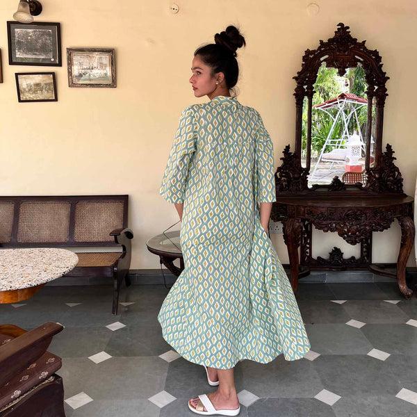 Zen Ethic Robe Mia La Baume 100% Coton BIO - Vert