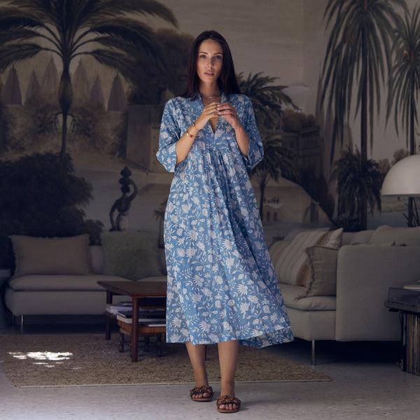 Zen Ethic Robe Mia Portissol 100% Coton BIO - Bleu