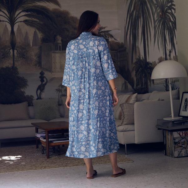 Zen Ethic Robe Mia Portissol 100% Coton BIO - Bleu
