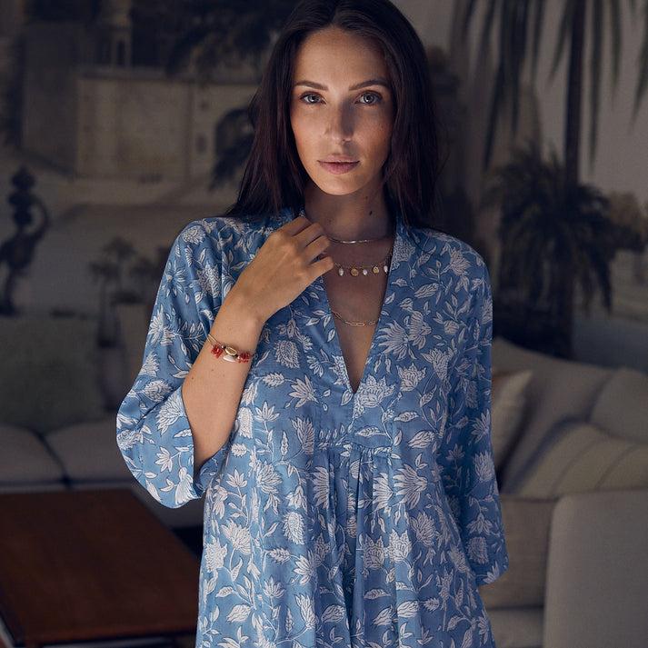 zen ethic Robe Mia Portissol 100% coton BIO - bleu