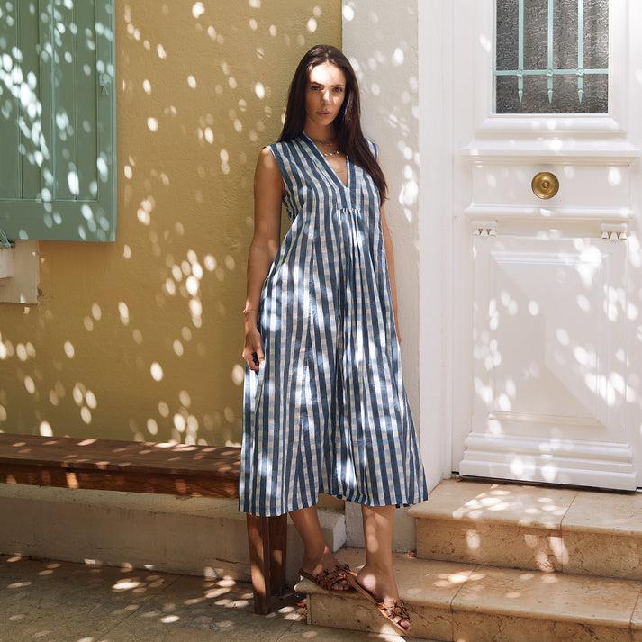 zen ethic Robe Miana Prado 100% coton BIO - - Bleu