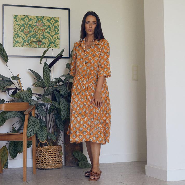 zen ethic Robe Milene Escalet 100% coton bio - Orange