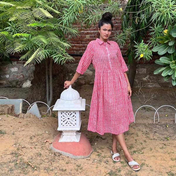 Zen Ethic Robe Milene Madrague 100% Coton BIO - Rose