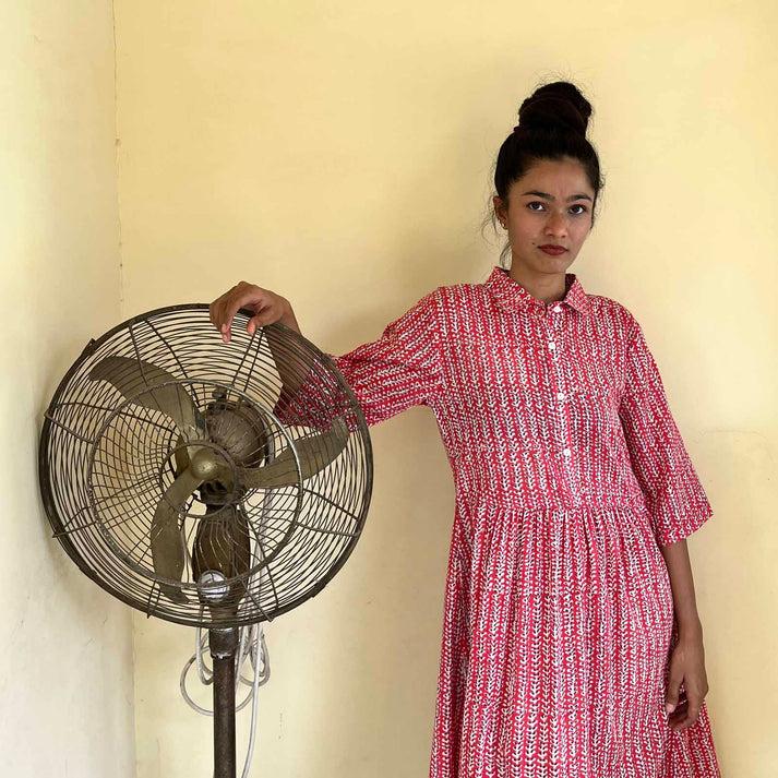 zen ethic Robe Milene Madrague 100% Coton BIO - Rose