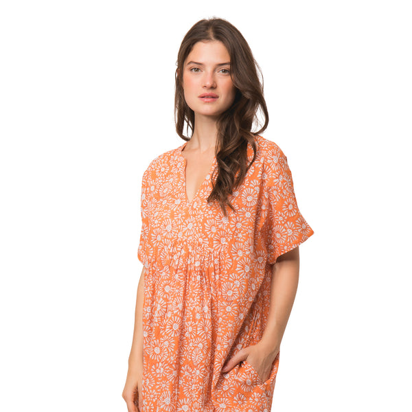 Zen Ethic Robe Nuala Aster 100% Coton Bio - Orange