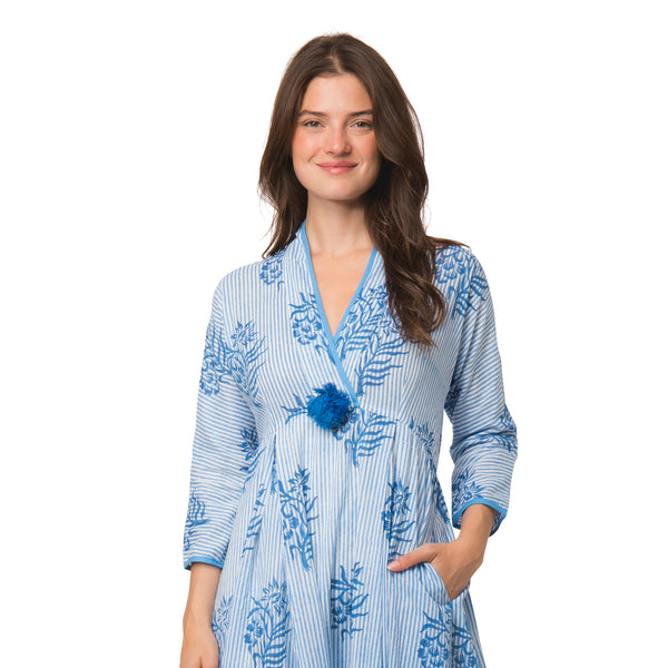 Zen Ethic Robe Raj Cruise 100% Coton Bio - Bleu