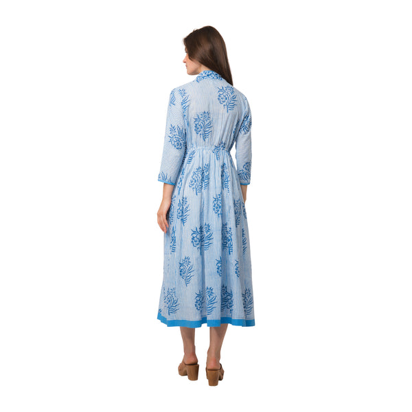 Zen Ethic Robe Raj Cruise 100% Coton Bio - Bleu