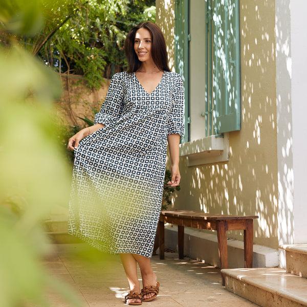 Zen Ethic Robe Rosa Frioul 100% Coton - Bleu