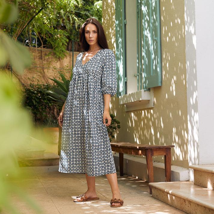 zen ethic Robe Rosa Frioul 100% Coton - bleu