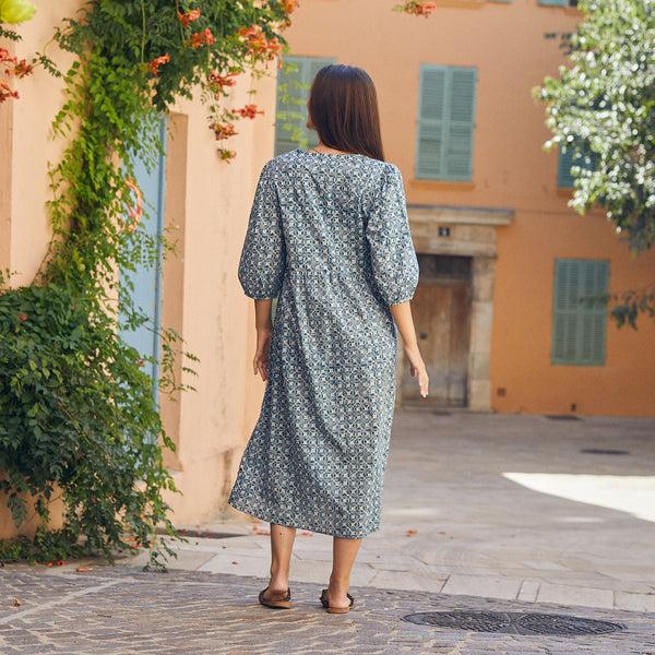 Zen Ethic Robe Rosa La Mala 100% Coton - Bleu