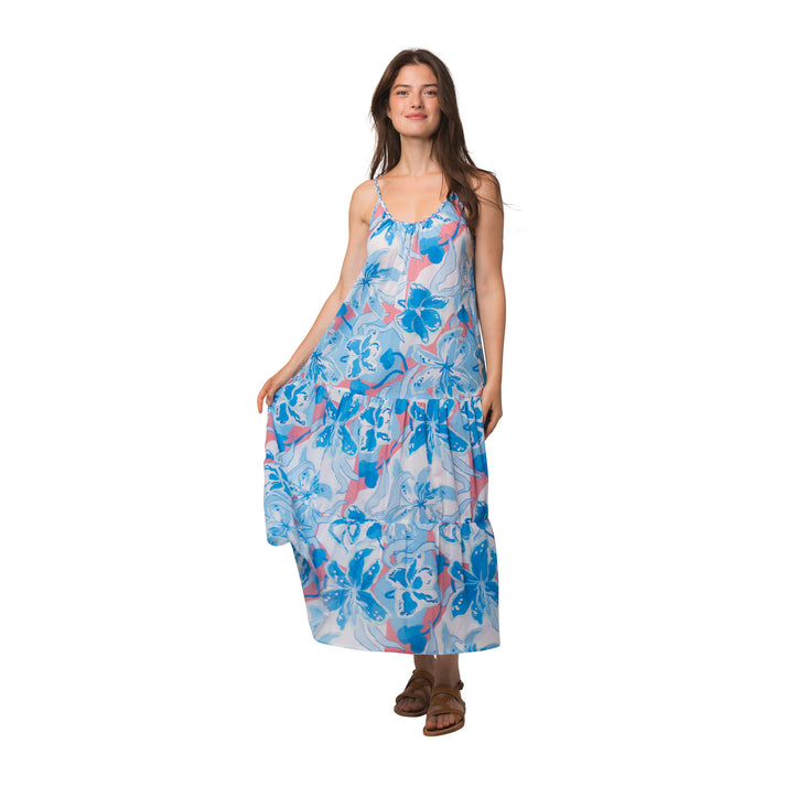 zen ethic Robe Rose Andilana 100% Coton - Bleu