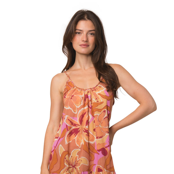 Zen Ethic Robe Rose Andilana 100% Coton - Orange