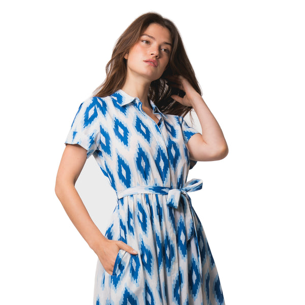 Zen Ethic Robe Sophie Komba 100% Coton - Bleu