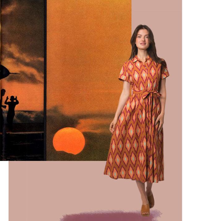 zen ethic Robe Sophie Komba 100% Coton - Orange