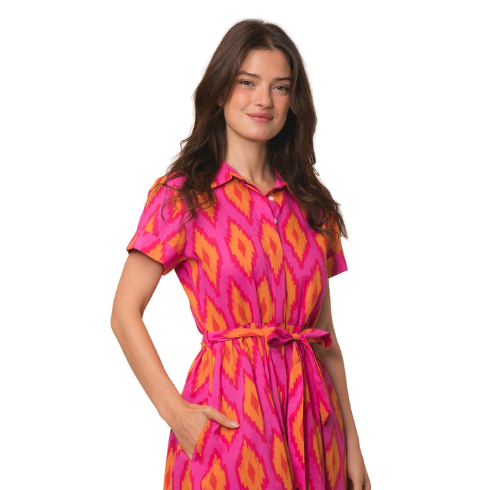 zen ethic Robe Sophie Komba 100% Coton - rose