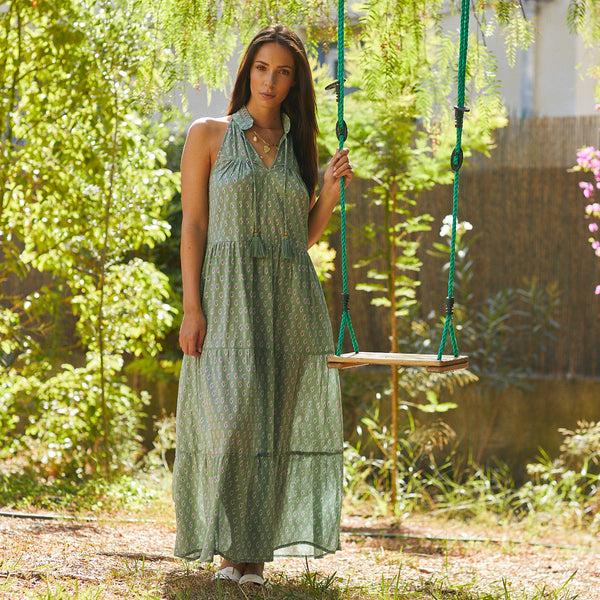 Zen Ethic Robe Vanessa Cigales 100% Coton - Vert