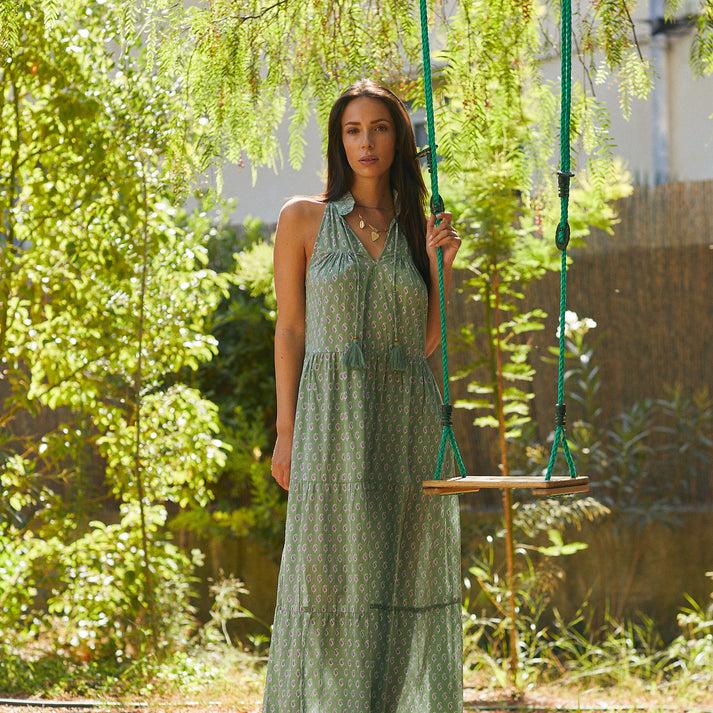 zen ethic Robe Vanessa Cigales 100% Coton - vert