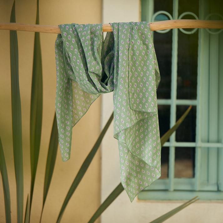 zen ethic Sarong Cigale 100% Cotton - vert