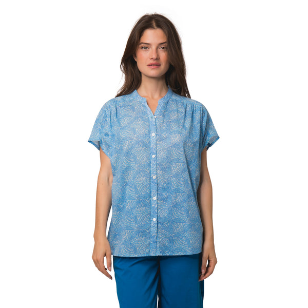 Zen Ethic Top Azalé Iranja 100% Coton - Bleu