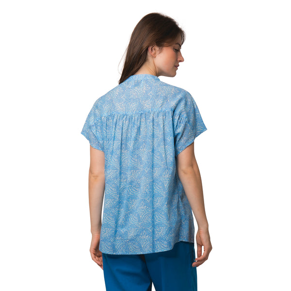 Zen Ethic Top Azalé Iranja 100% Coton - Bleu