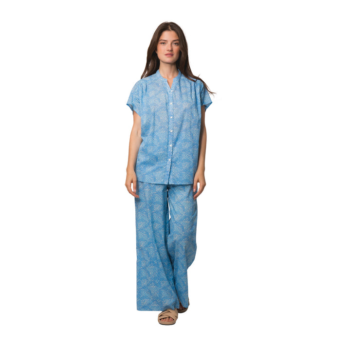 zen ethic Top Azalé Iranja 100% Coton - Bleu