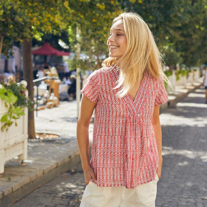 zen ethic Top Iris Madrague 100% coton BIO - rose