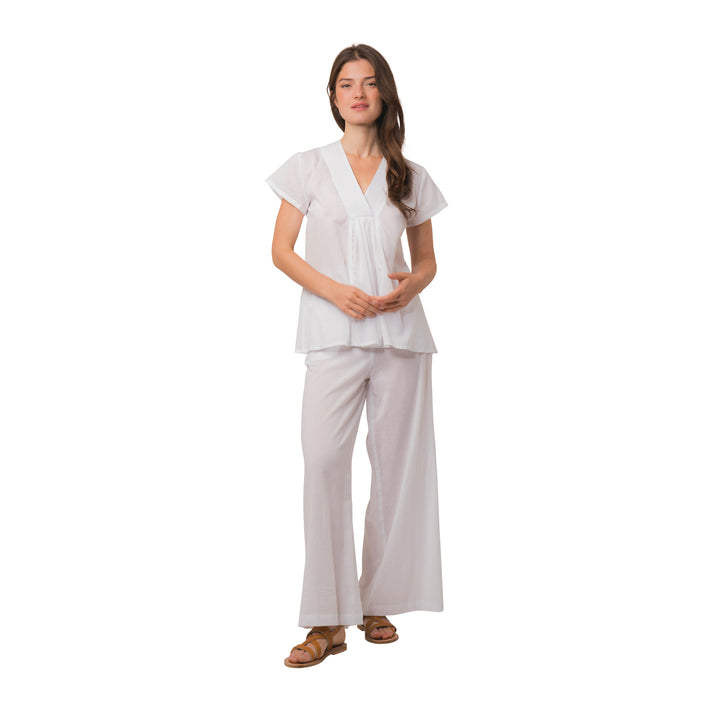 zen ethic Top Iris uni 100% Coton - blanc