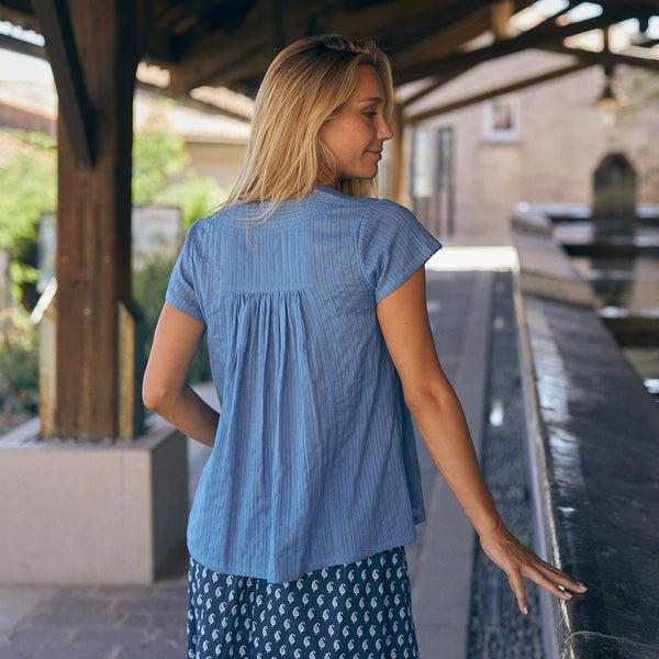Zen Ethic Top Iris Uni 100% Coton - Bleu