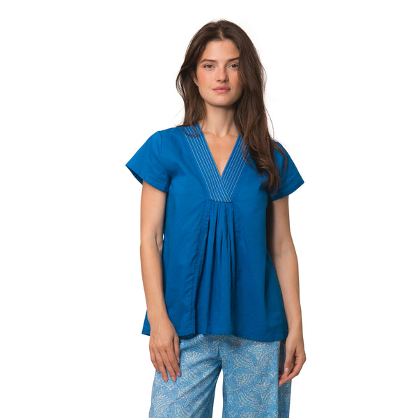 Zen Ethic Top Iris Uni 100% Coton - Bleu