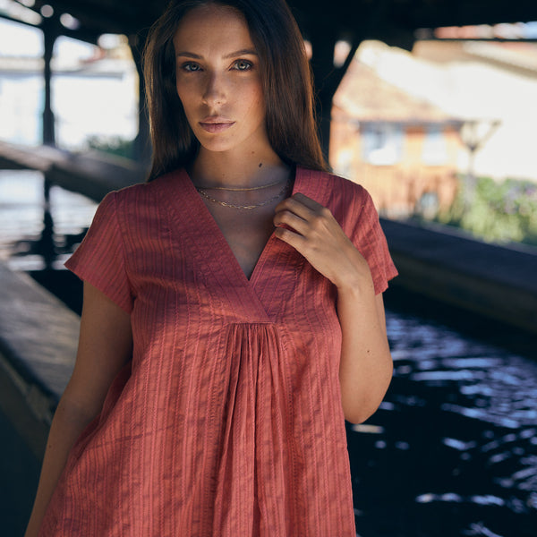 Zen Ethic Top Iris Uni 100% Coton - Rose Fraise