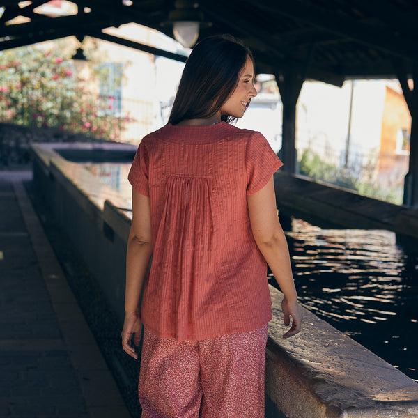 Zen Ethic Top Iris Uni 100% Coton - Rose Fraise