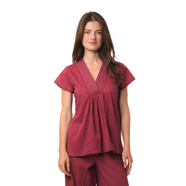 Zen Ethic Top Iris Uni 100% Coton - Rose Framboise