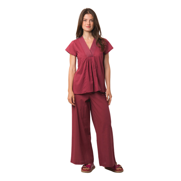 zen ethic Top Iris uni 100% Coton - rose framboise