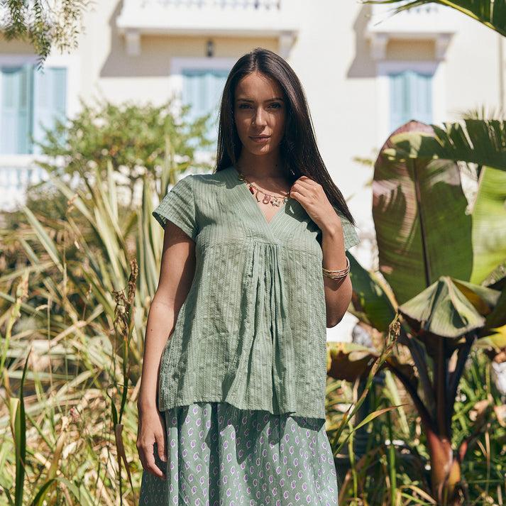 zen ethic Top Iris uni 100% Coton - vert