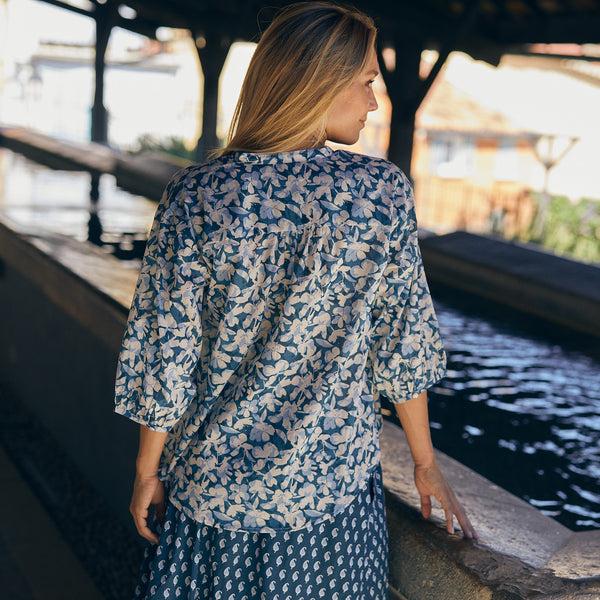 Zen Ethic Top Mia Sormiou 100% Coton - Bleu