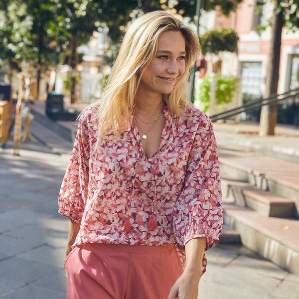 Zen Ethic Top Mia Sormiou 100% Coton - Rose